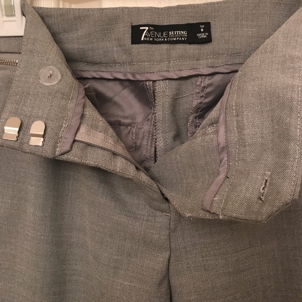 Gray dress pants, 6Tall. Decorative pocket zipper